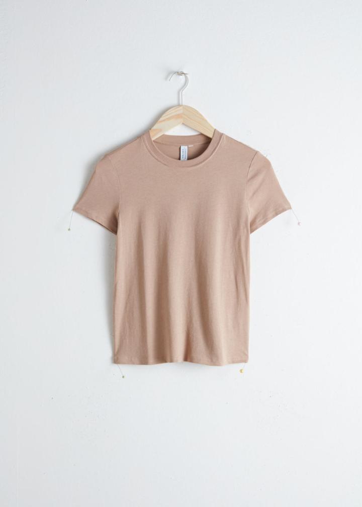 Other Stories Organic Cotton Jersey T-shirt - Beige