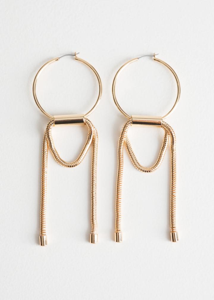 Other Stories Chain Loop Hoop Earrings - Gold