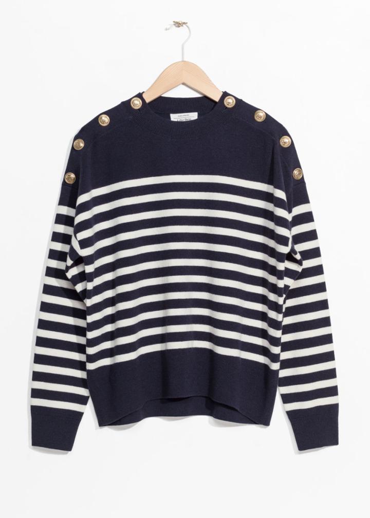 Other Stories Stripe Knit Sweater - Blue