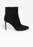 Other Stories Suede Stiletto Boots - Black