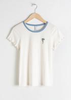 Other Stories Embroidered Organic Cotton Tee - White