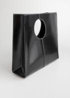 Other Stories Structured Leather Square Tote - Black