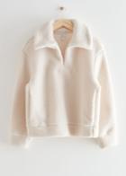 Other Stories Faux Shearling Sweater - White