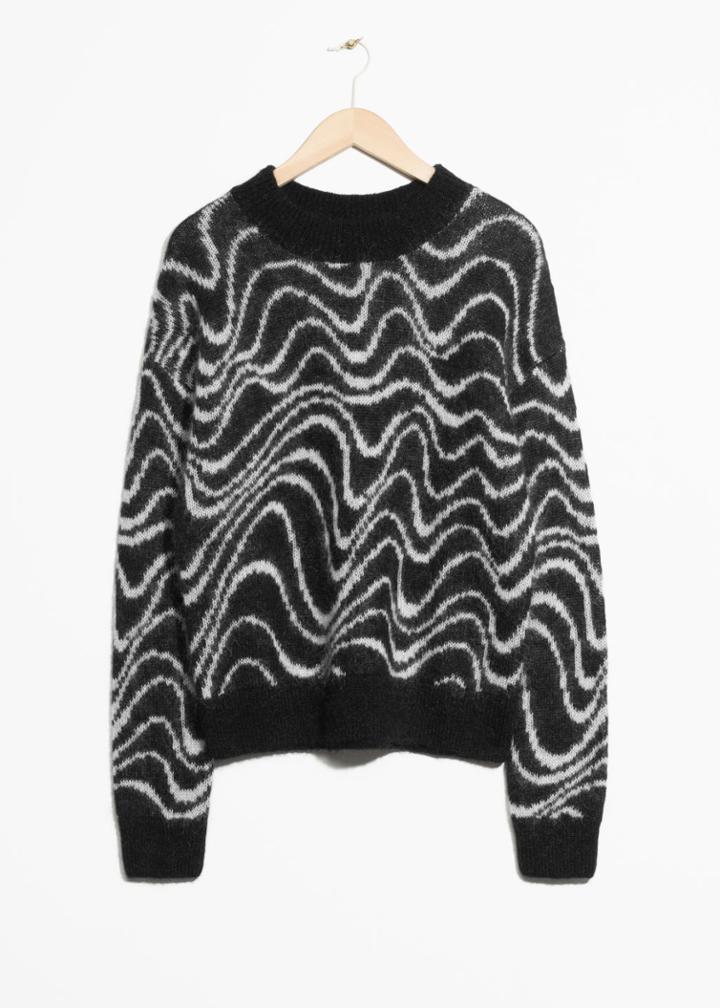 Other Stories Mohair Jacquard Sweater - Black