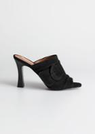 Other Stories Square Buckle Open Toe Mules - Black
