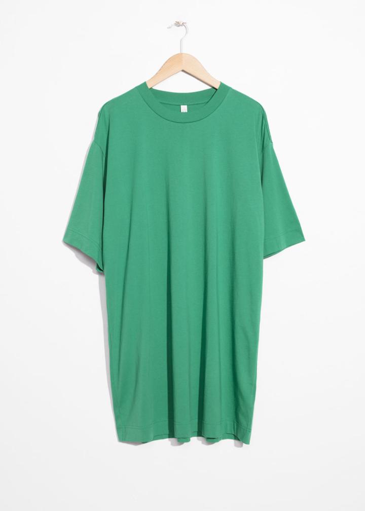 Other Stories Oversized Cotton T-shirt Dress - Green