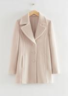 Other Stories Fitted Mid-length Wool Coat - Beige