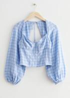Other Stories Puff Sleeve Blouse - Blue