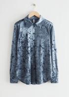 Other Stories Velour Shirt - Blue