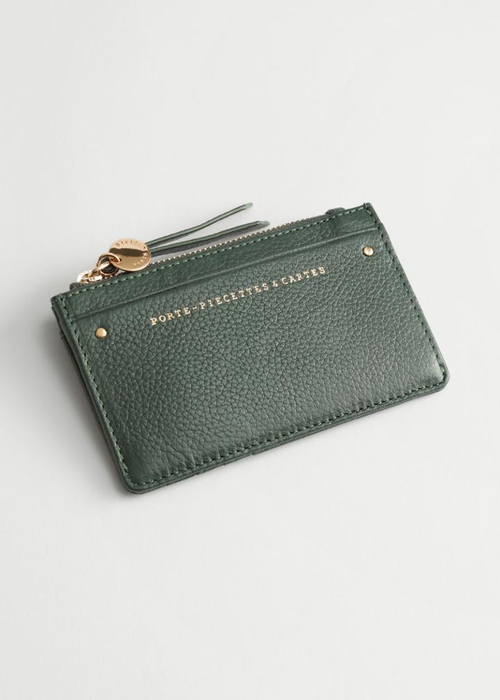 Other Stories Leather Card Wallet - Green