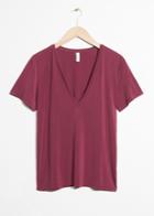Other Stories V-neck Cupro Top - Red