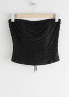 Other Stories Beaded Criss Cross Corset Top - Black