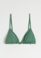 Other Stories Polka Dot Triangle Bikini Top - Green