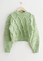 Other Stories Cable Knit Jumper - Green