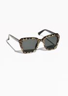 Other Stories Premium Square Leopard Sunglasses