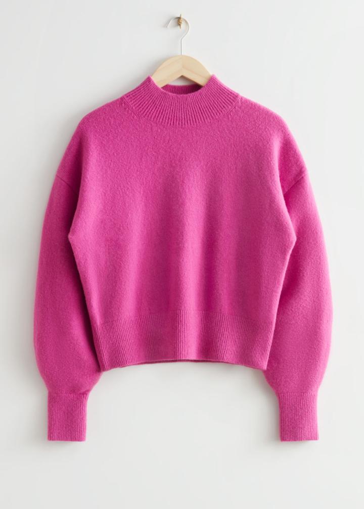 Other Stories Mock Neck Sweater - Pink