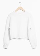 Other Stories Cropped Fit Raw Edge Sweatshirt - White