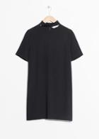 Other Stories Stitched Collar T-shirt Dress - Black