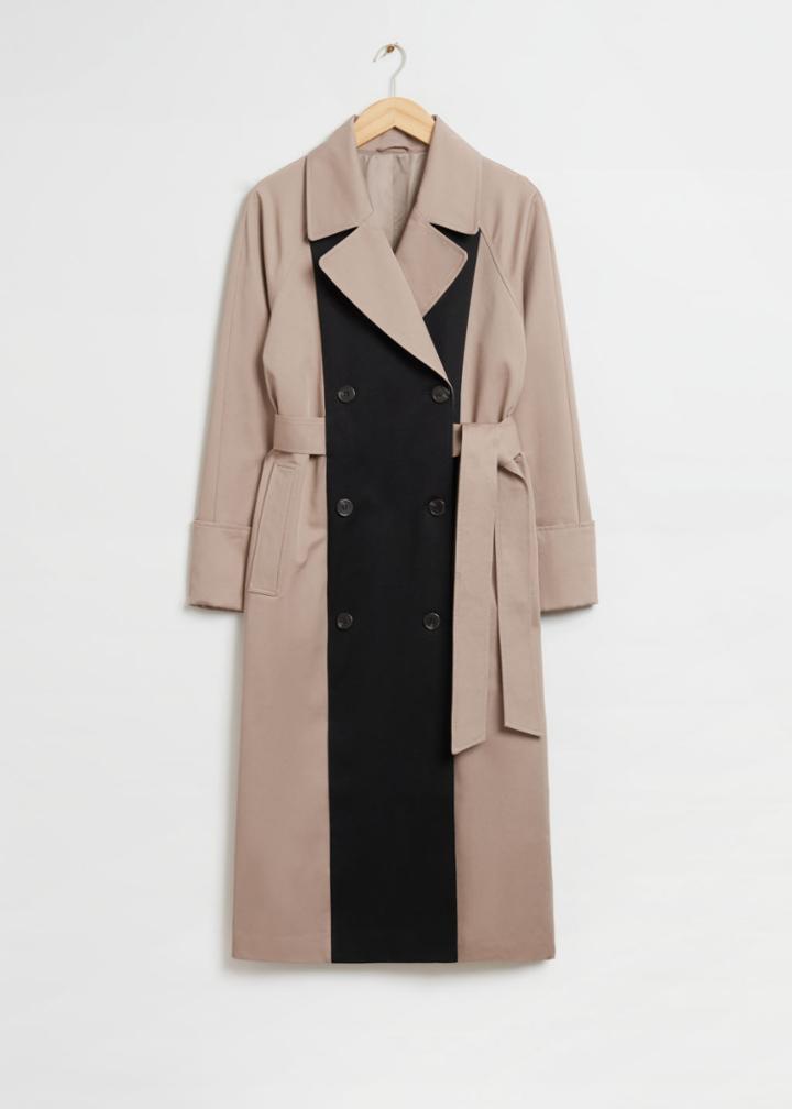 Other Stories Relaxed Double-breasted Trench Coat - Beige