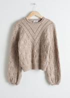 Other Stories Wool Blend Puff Sleeve Sweater - Beige