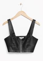 Other Stories Zipped Leather Top