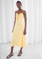 Other Stories Ruffled Lace Up Midi Sundress - Yellow