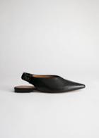 Other Stories Pointed Leather Slingback Flats - Black