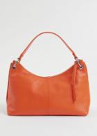 Other Stories Soft Leather Crossbody Bag - Orange