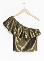 Other Stories One Shoulder Frill Top - Gold