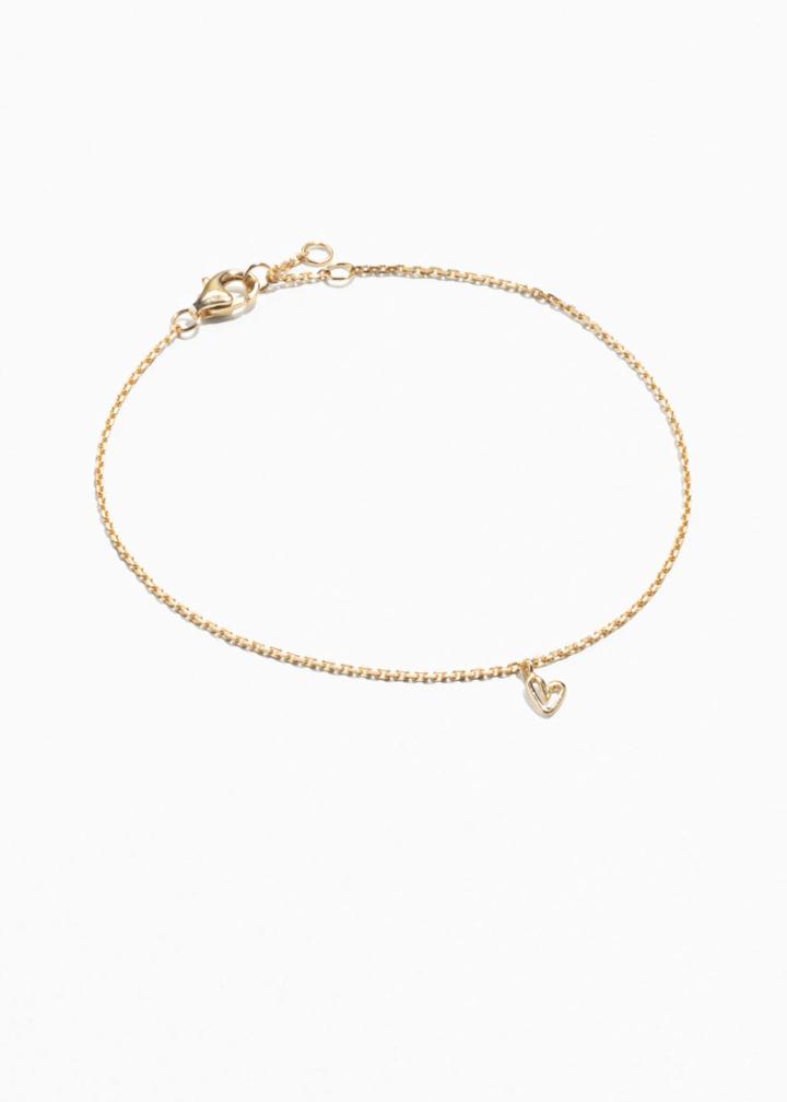 Other Stories Sterling Silver Heart Bracelet - Gold
