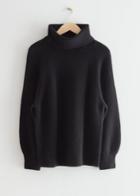 Other Stories Turtleneck Wool Knit Sweater - Black