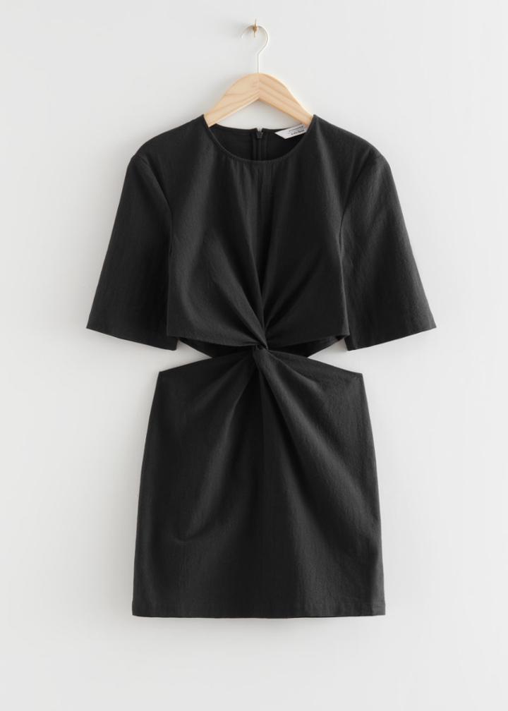 Other Stories Cut-out Waist Mini Dress - Black