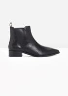 Other Stories Snake Embossed Leather Chelsea Boots