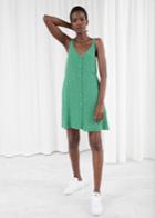 Other Stories Button Up Shift Dress - Green
