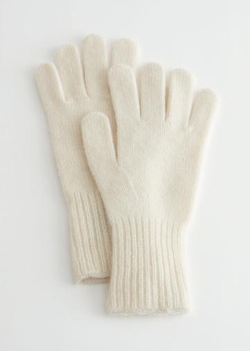 Other Stories Knitted Cashmere Gloves - White