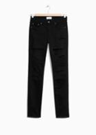 Other Stories Ripped Denim - Black