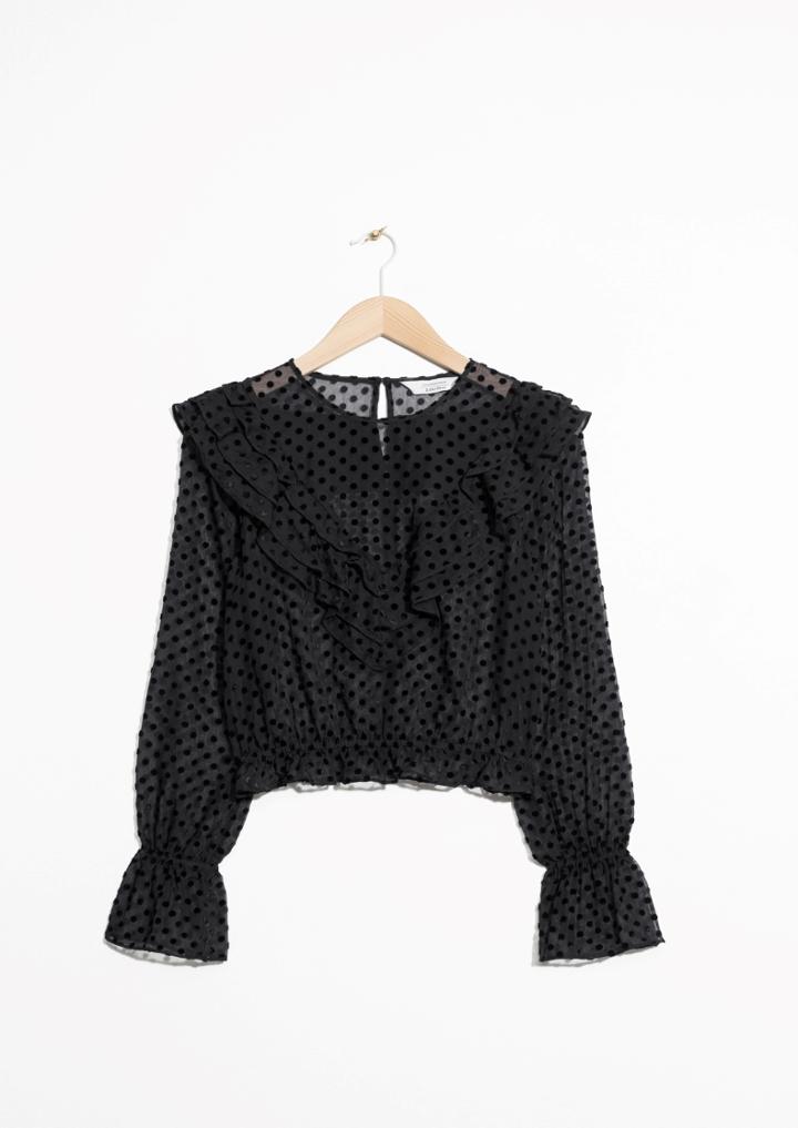 Other Stories Dots Ruffle Blouse