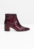 Other Stories Embossed Leather Ankle Boots