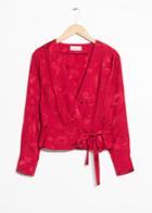 Other Stories Satin Wrap Top - Red