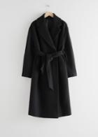 Other Stories Voluminous Belted Wool Coat - Black