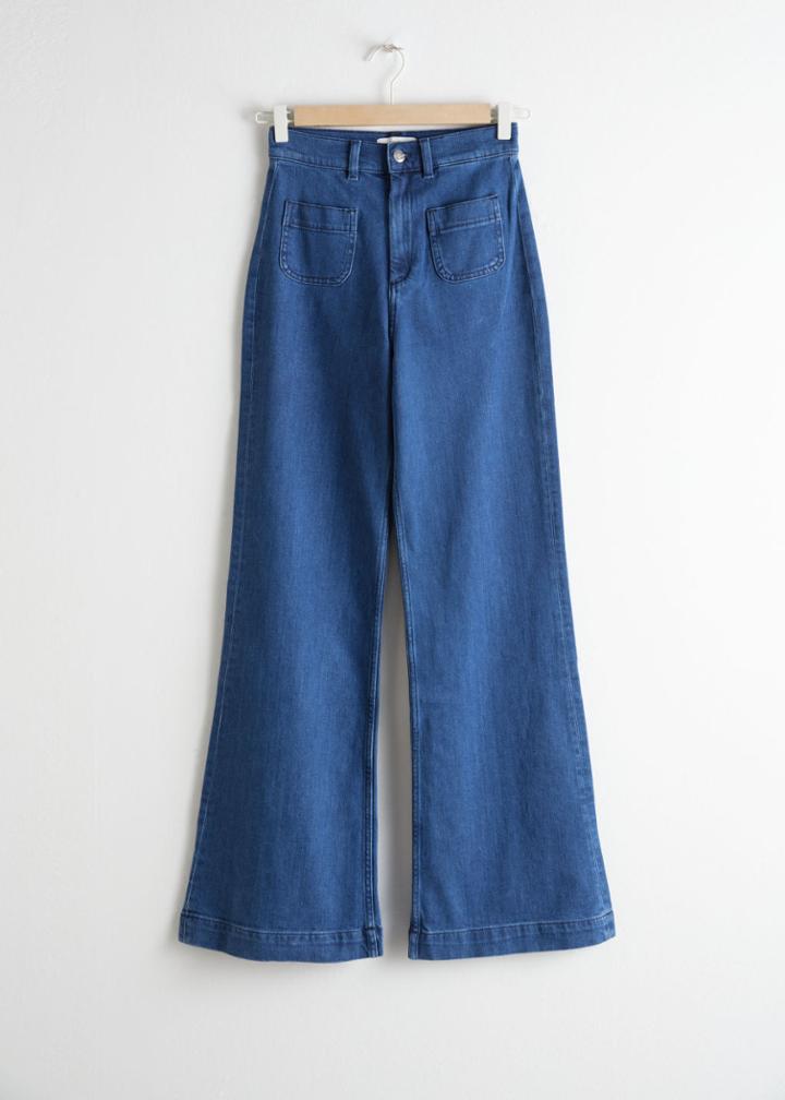 Other Stories Flared Mid Rise Jeans - Blue