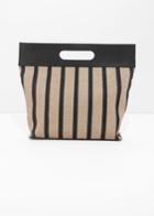 Other Stories Striped Large Handle Tote - Beige