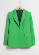 Other Stories Relaxed Single-breasted Tailored Blazer - Green