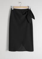 Other Stories Sarong Wrap Midi Skirt - Black