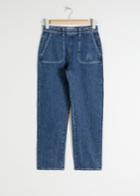 Other Stories High Waisted Organic Cotton Tapered Jeans - Blue