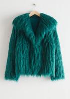 Other Stories Faux Fur Jacket - Green