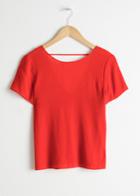 Other Stories Low Back Crepe Top - Red