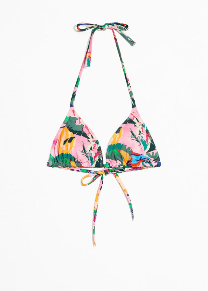 Other Stories Soft Triangle Bikini Top - Pink