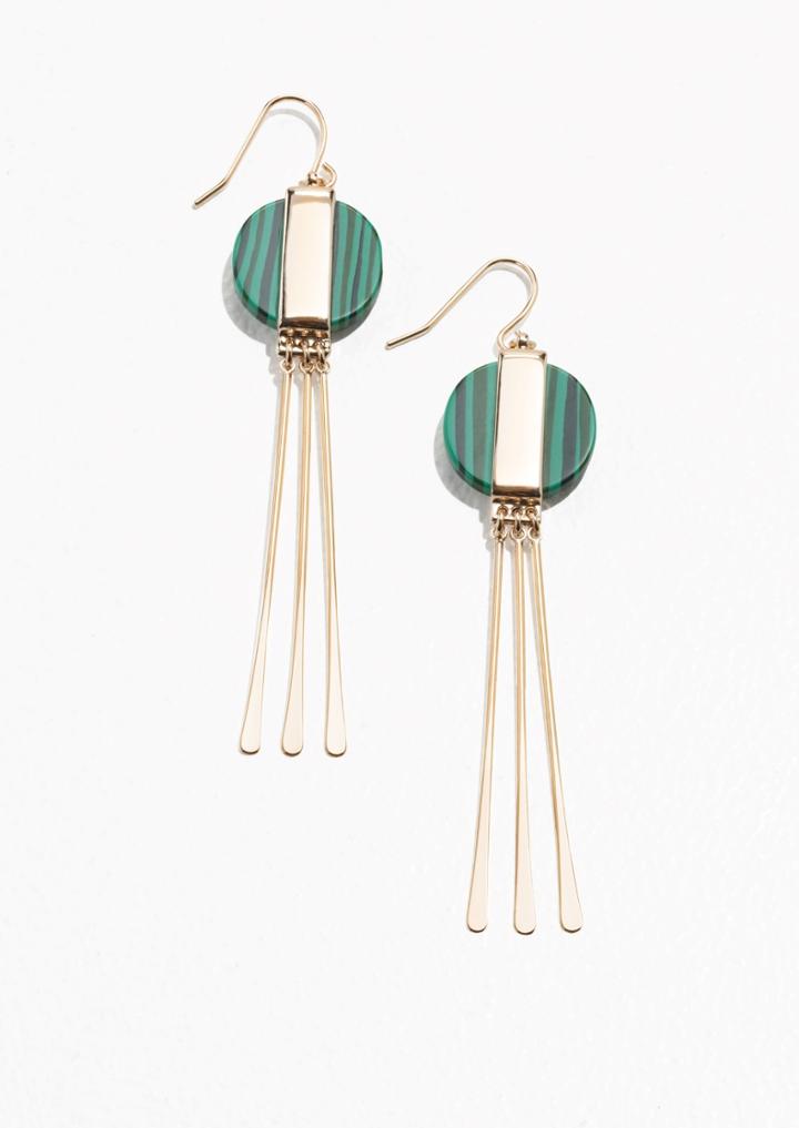 Other Stories Circle Stone Hanging Earrings