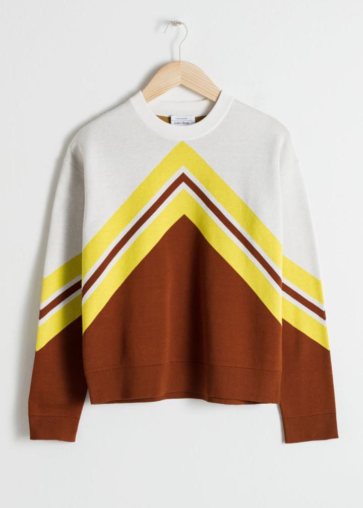 Other Stories Varsity Knit Sweater - Orange